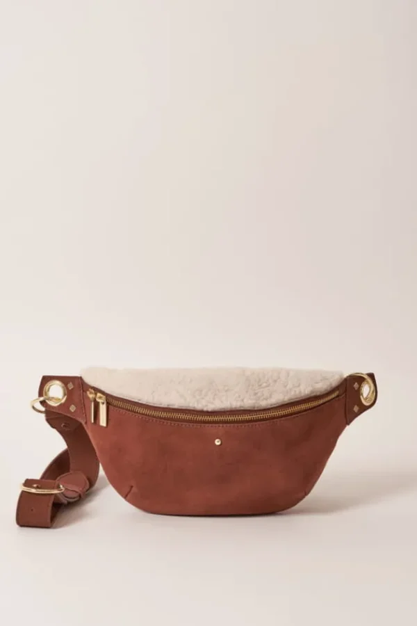 Fashion Nicole Sherpa Cognac Fanny Packs