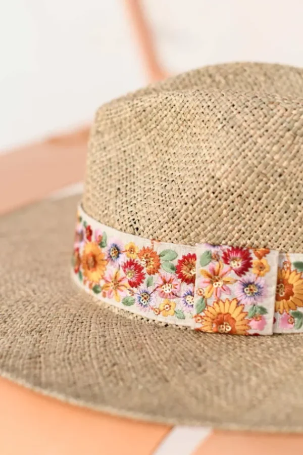 Discount Sombrero Galon Indien Fleurs Chapeaux De Paille