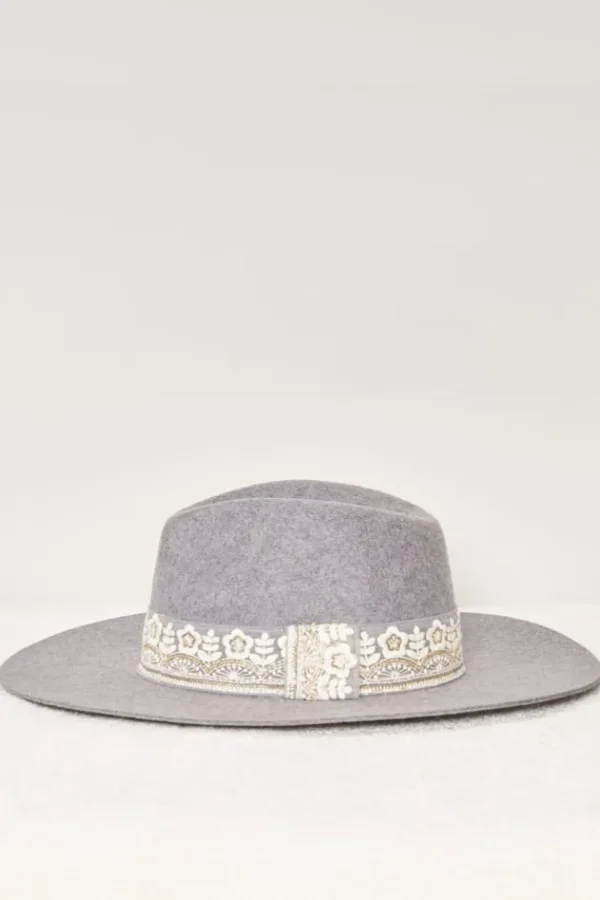 Store Victor Galon Brode Fleurs Chapeaux En Feutre