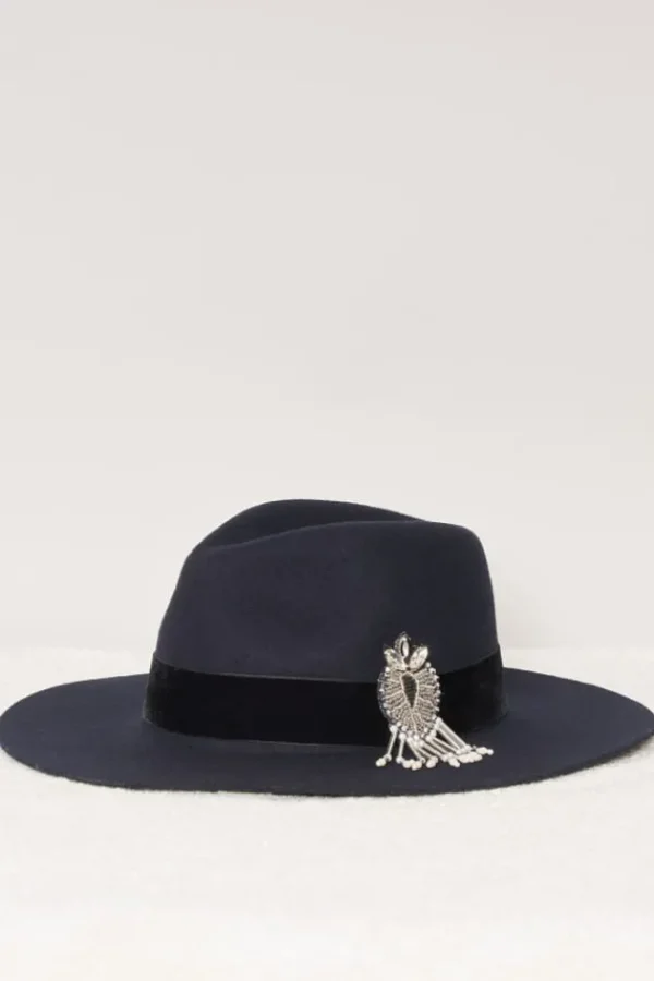 Online Victor Galon Velours Et Patch Chapeaux En Feutre